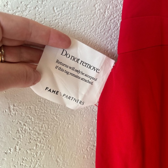 Fame and Partners Red Long Maxi Dress Gown Prom Evening Chiffon Mermaid Formal 4 - Picture 5 of 12